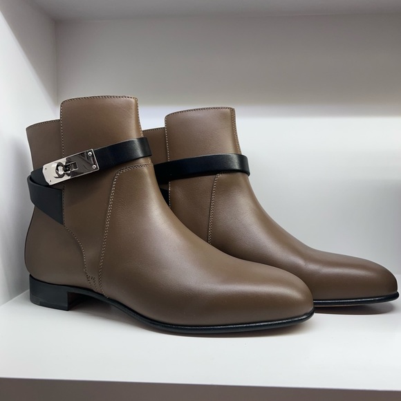 新座買蔵 HERMES◇18AW/still ankle boot/40.5/BLK/182391/ソール減り